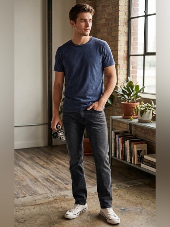 Express Other - Express Rocco Slim Fit Straight Leg Jeans Men's Cotton Black Denim 30x32